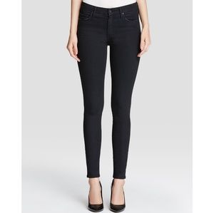MOTHER | High Waisted Looker Skinny Black Jeans